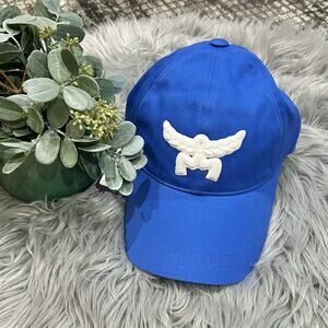 MCM Worldwide Adjustable Essential Logo Cap In Cotton‎ Twill Blue {New In Box}